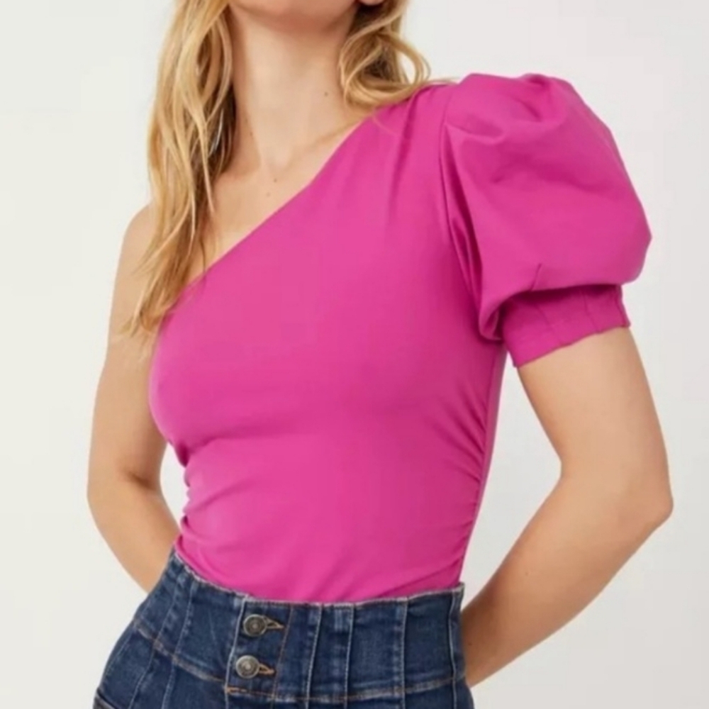 Intimately Free People Somethin Bout U Hot Pink One Shoulder Thong Bodys…